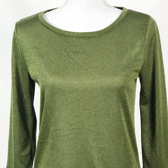 J Crew Sparkle Bell Sleeve Metallic Shimmer Top S - Picture 3 of 8